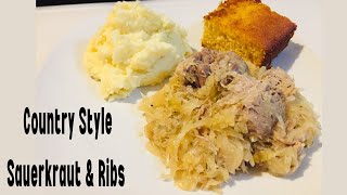 Country Style Sauerkraut and Ribs Recipe [upl. by Rocher684]