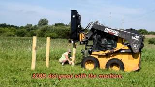 Fastest Skidsteer Fence Post Hammer Driver [upl. by Waller]