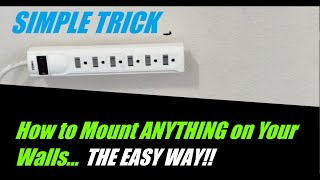 How to Mount a Power Strip or ANYTHING to Your Walls  THE EASY WAY [upl. by Eiramalegna]