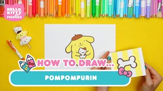 How to Draw Pompompurin  Hello Kitty Crafts [upl. by Eveiveneg]