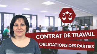 Le contrat de travail  les obligations des parties  STMG Droit  digiSchool [upl. by Noyerb]