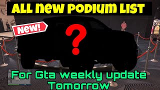 Podium Vehicles List Gta 5 For Weekly Update 22 April 2021 New  Next Podium Vehicle GTA 5 Online [upl. by Ellita2]