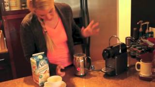 Nespresso Aeroccino Plus Frother Review Frothing Almond Milk [upl. by Laoj]