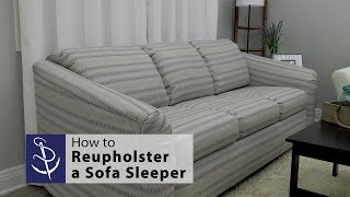 How to Reupholster a Sofa Sleeper  Sofa Bed [upl. by Oralle]