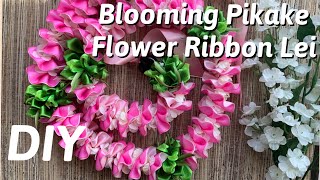 How To Make Blooming Pikake Jasmine Flower Hawaiian Ribbon Lei DIY [upl. by Massimiliano]