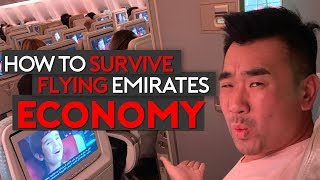 How to Survive Flying Emirates Economy Class Top Tips [upl. by Marlin]