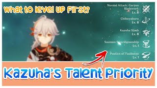 Kazuha Talent Priority with skills explanation  Genshin Impact [upl. by Ofelia]