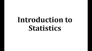 Introduction to Statistics [upl. by Greenebaum242]