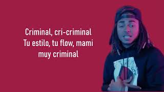 Criminal  Natti Natasha feat Ozuna Lyric [upl. by Atinuaj]